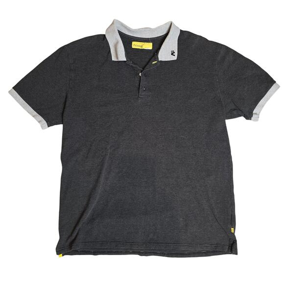 VTG Analog Polo Shirt Black/Gray Size XL Skater Y2K - Picture 1 of 7